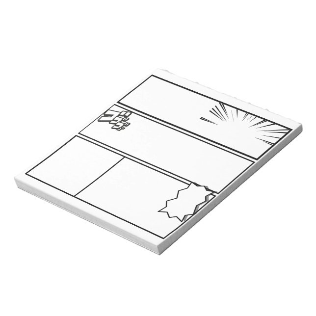  DIY Manga Panel 3– Customizable Japanese Comic  Notizblock (Rotiert)