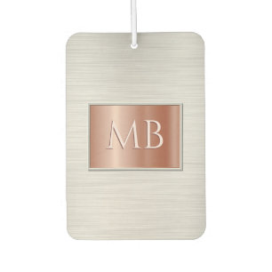 DIY Monogram, Bürstenstahl & Rose Gold Metal Autolufterfrischer