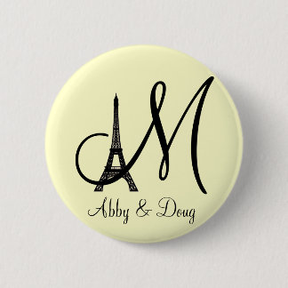 DIY Monogram Eiffelturm Button
