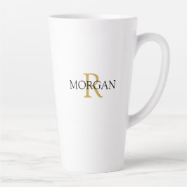 DIY Monogram & Name, einfaches Design, Gold & Blac Milchtasse