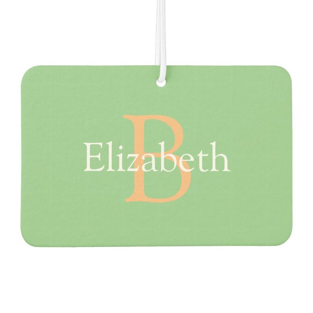 DIY Monogram & Name, Yel oder & White Text auf Sen Autolufterfrischer (Vorderseite)
