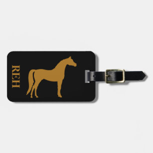 DIY-Monogramm-Mattgold-Pferd auf jeder Farbe Gepäckanhänger