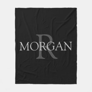 DIY-Monogramm & Name, trendiges Schwarz mit grauem Fleecedecke