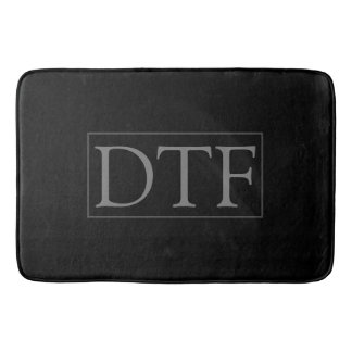 DIY Monogramm oder Name, klassisch schwarz mit gra Badematte