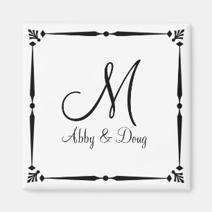DIY Monogrammschablone mit dekorativer Grenze Magnet