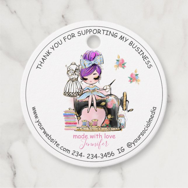 DIY Nähen Vielen Dank, dass Sie Mode Designe Bevor Geschenkanhänger (Vorderseite)