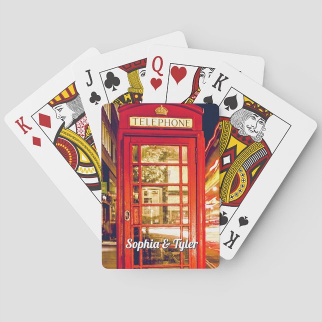 DIY-Namen auf dem britischen Red Phone Booth Spielkarten (Rückseite)