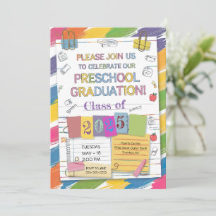 DIY Notebook Paperclip Preschool Abschluss Crayon Einladung