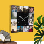 DIY Personalisiert 12 Vorlage für die FotoCollage Quadratische Wanduhr<br><div class="desc">12 Foto und Text Template .. einfach Ihre eigenen Fotos zu dieser großartigen Wanduhr hinzufügen .. einfach zu personalisieren .. personalisierbare Fotovorlagen Uhr von Ricaso - perfekte Geschenkideen</div>