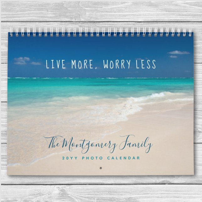 DIY Personalisiert Tropical Foto Template 2026 Kalender (DIY Personalized Tropical Photo Template 20YY Calendar)