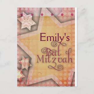 DIY Polka Dot farbenfrohe Bat Mitzvah Design Postkarte