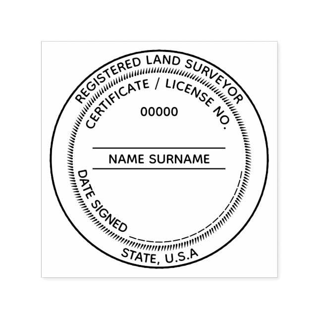 DIY Registered Land Surveyor LLC rund um CUSTOM Permastempel (Design)