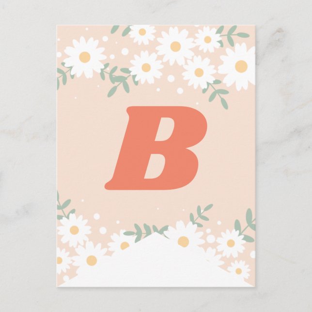 DIY Retro Daisy Letter Bunting Postcard Postkarte (Vorderseite)