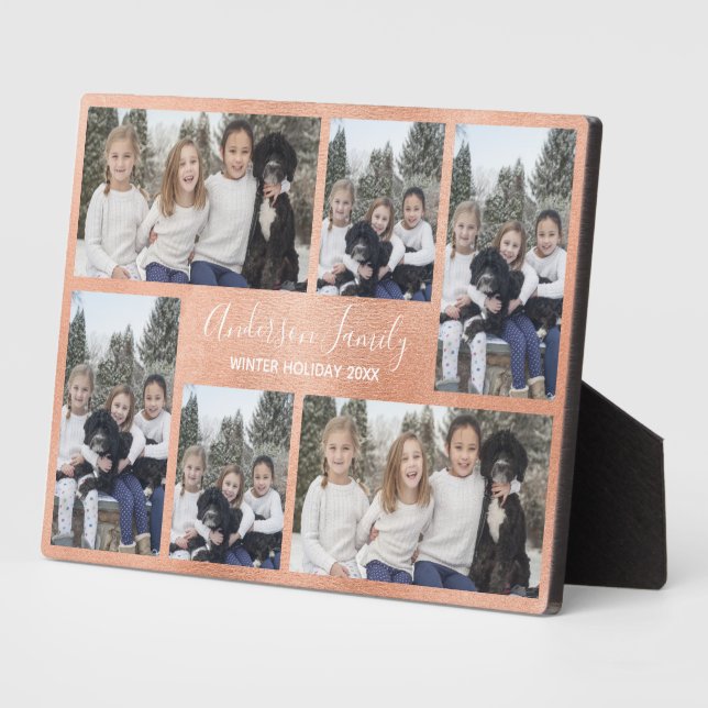 DIY Rose Gold Metallic Six Foto Fotoplatte (Seite)