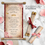 DIY Rose Gold Quinceanera Scroll Einladungen<br><div class="desc">BITTE BEACHTEN SIE: Dieses Produkt ist nur eine Einladung in Papierform. Es enthält KEINE Dübel oder Bänder, die Sie einzeln hinzufügen können, um sie in eine echte Schriftrolle zu verwandeln. Sie können mir mitteilen, ob Sie zusätzliche Ressourcen für die Dübel, Finale oder Bänder, die im Spottbild verwendet werden, benötigen. Hier...</div>