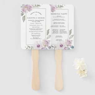 DIY Rustic Lila Floral Wedding Program Fächer