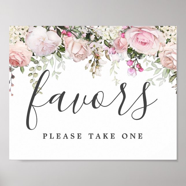 DIY Rustikal rosa Gastgeschenk Hochzeit Poster (Vorne)