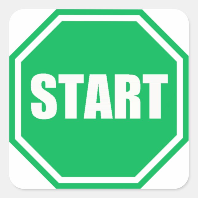 DIY St Patrick's Day Green Party START-Zeichen Quadratischer Aufkleber (Vorderseite)