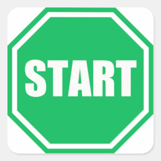 DIY St Patrick's Day Green Party START-Zeichen Quadratischer Aufkleber