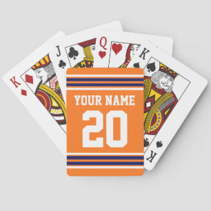 DIY Team Jersey Stripes Navy White Orange Spielkarten