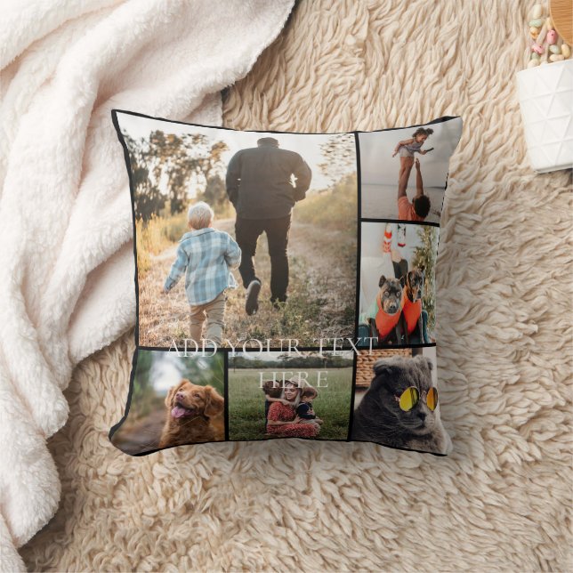 DIY Two-Sided Family Photo Collage Pillow 6 Photos Kissen (Decke)