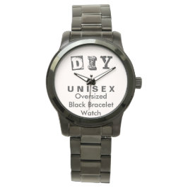 DIY - Unisex Oversified Black Bracelet Watch Men Armbanduhr