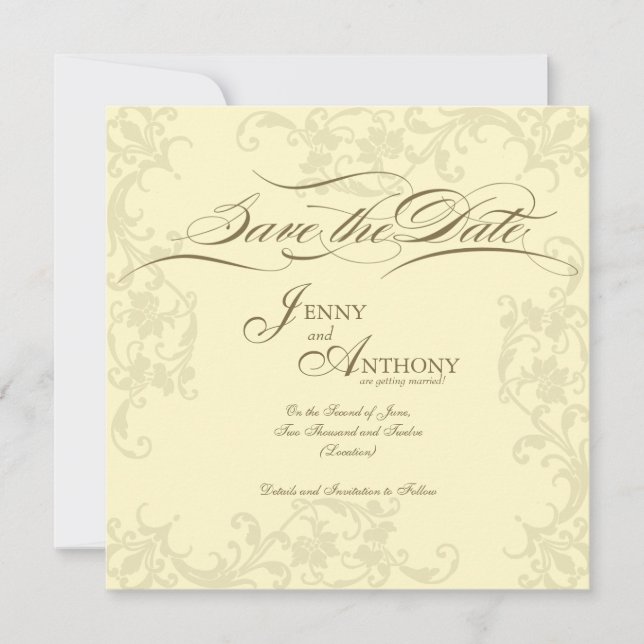 DIY Vintag Save the Date Hochzeitsankündigung (Vorderseite)