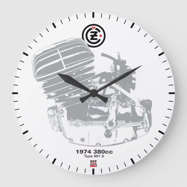 DIY Vintage Motorrad Große Wanduhr (Vorderseite)