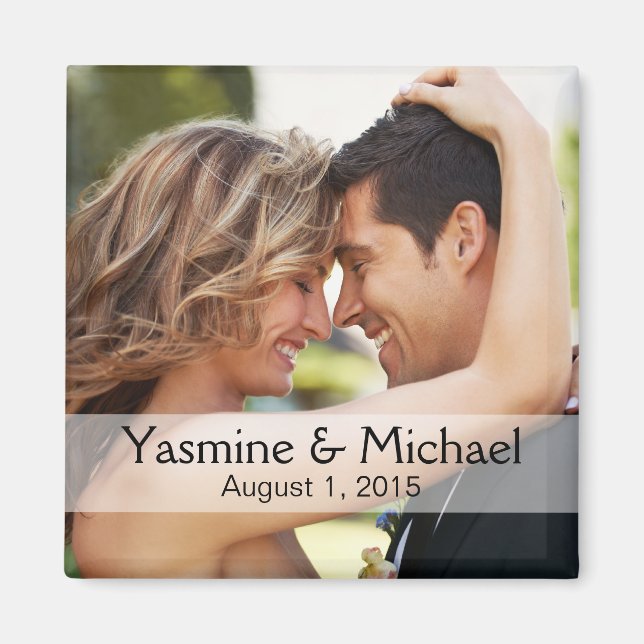 DIY Wedding Foto Square Keepake Bevorzugung Magnet (Vorne)