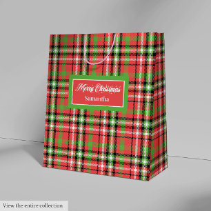 DIY-Weihnachtsgeschenktüten Klassische Tartan-Akze Mittlere Geschenktüte
