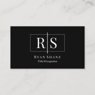 DIY Weißes Monogramm Name Graue Box, Schwarz/Graue Visitenkarte