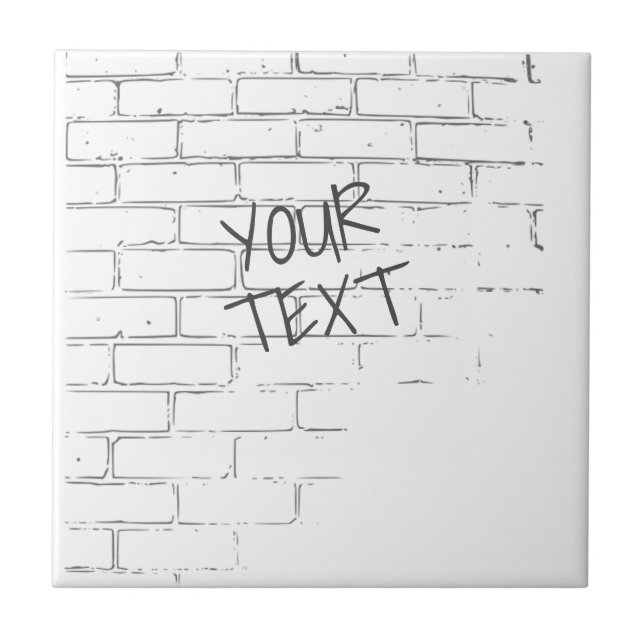 DIY WHITE BRICK WALL MIT GRAFFITI. PERSÖNLICH FLIESE (Vorderseite)