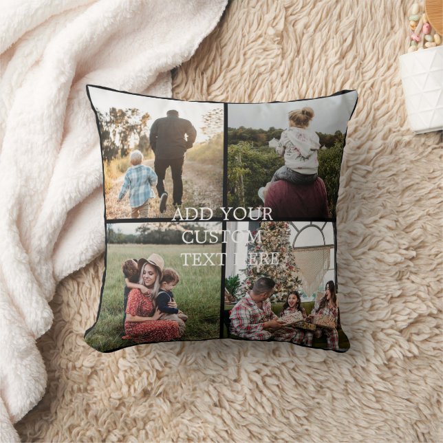 DIY YOUR | FAMILY Two Sided Family 4 Pictures  Kissen (Decke)