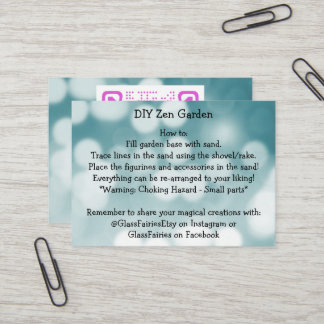 DIY Zen Garden GlassFairies Visitenkarte