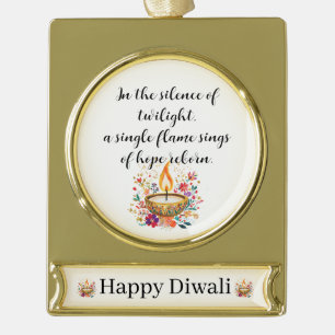 Diya of Devotion Banner-Ornament Gold