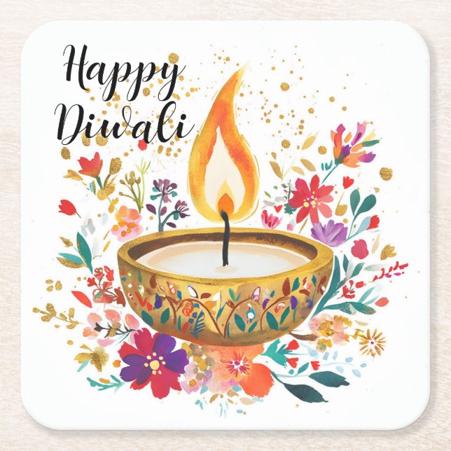 Diya of Devotion Rechteckiger Pappuntersetzer (Vorderseite)