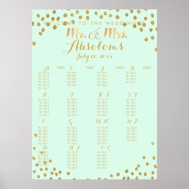 DIYcolor/Imitate Gold Confetti/Alpha Sitzplätze Poster (Vorne)