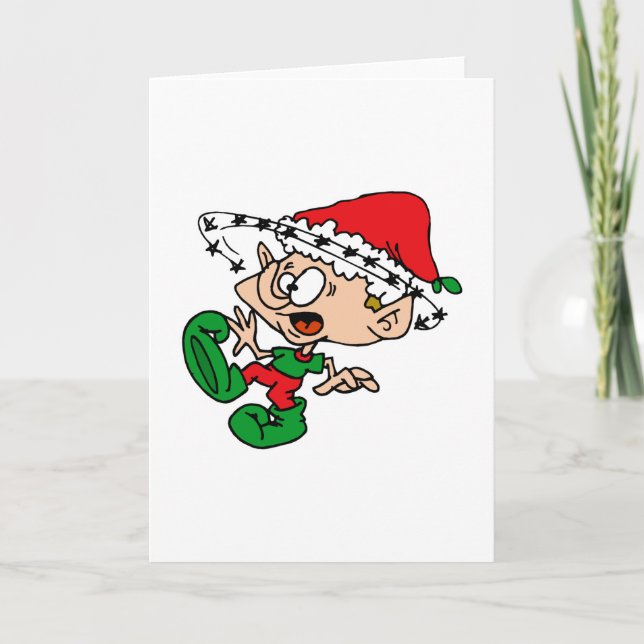 Dizzy elf feiertagskarte (Vorderseite)