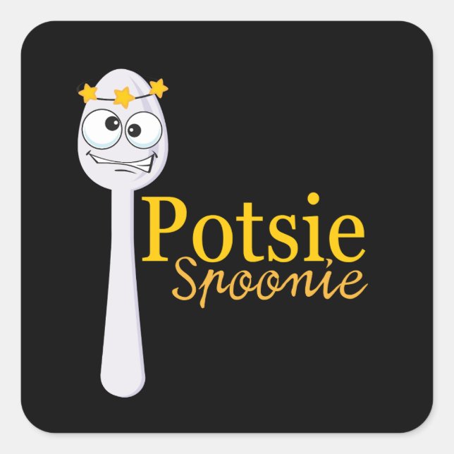 Dizzy Potsie Spoonie Quadratischer Aufkleber (Vorderseite)