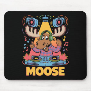 Dj Animal Moose Mixing Beats Music Fun Mousepad