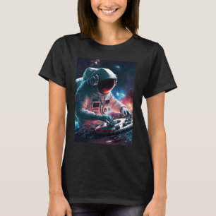 DJ Astronaut Turntable in Space Graphic für Men un T-Shirt