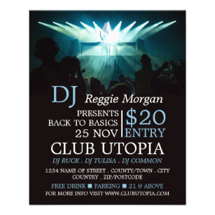 DJ auf Bühne, DJ, Club Event Advertising Flyer