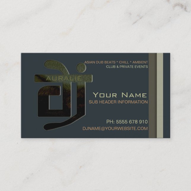DJ Aural Beats Music Business Card Visitenkarte (Vorderseite)