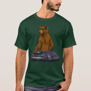 DJ Bär Plattenspieler Musik Neuheit Equalizer T-Shirt