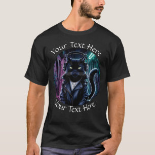Dj Black Cool Cat Hip Hop Musik Kopfhörer bearbeit T-Shirt