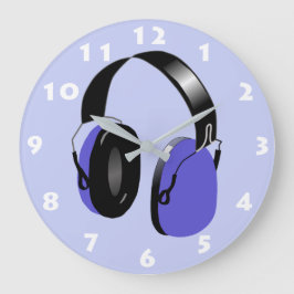 DJ BLUE MUSIC HEADPHONES DESIGN GROßE WANDUHR