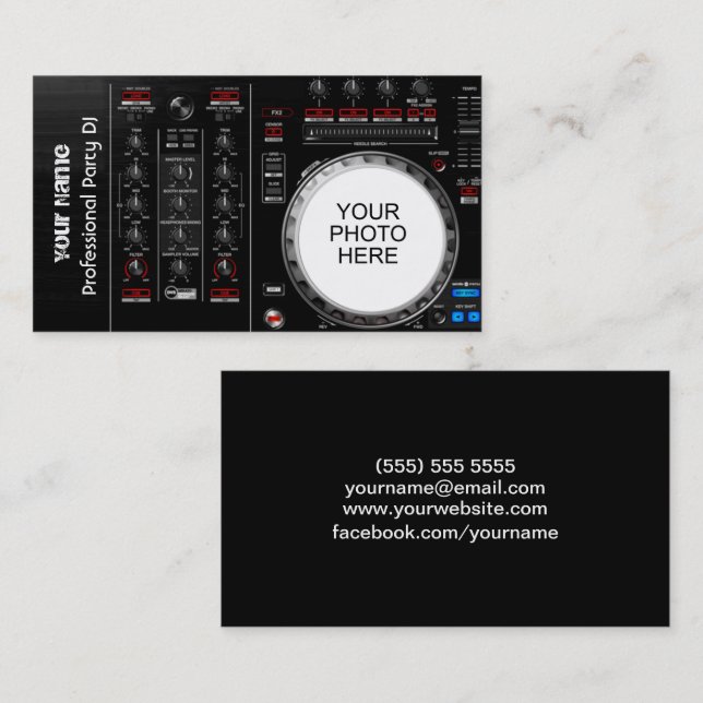 DJ Business Card Visitenkarte (Vorne/Hinten)