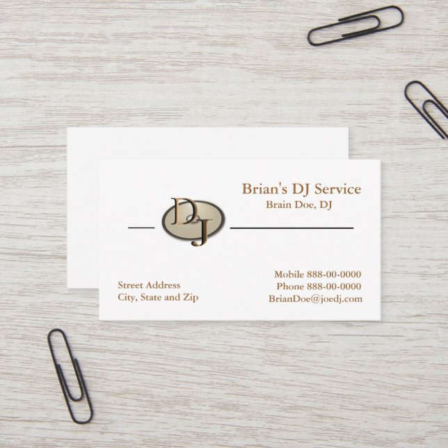 DJ Business Card Visitenkarte (Vorderseite/Rückseite Beispiel)