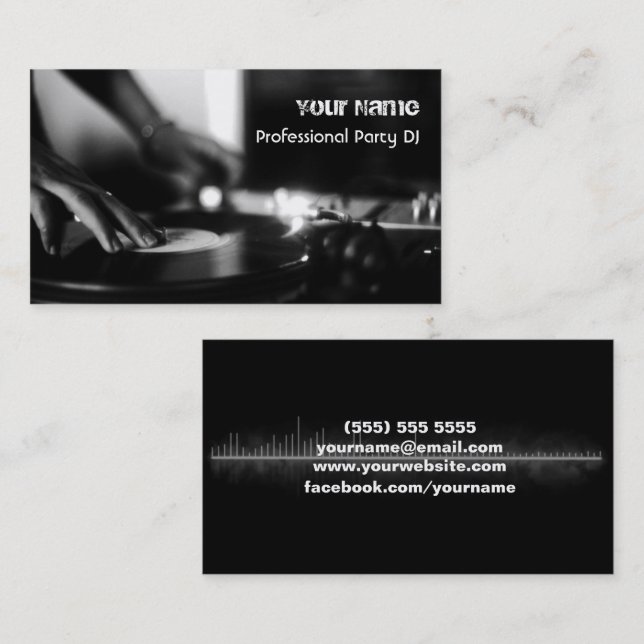 DJ Business Card Visitenkarte (Vorne/Hinten)
