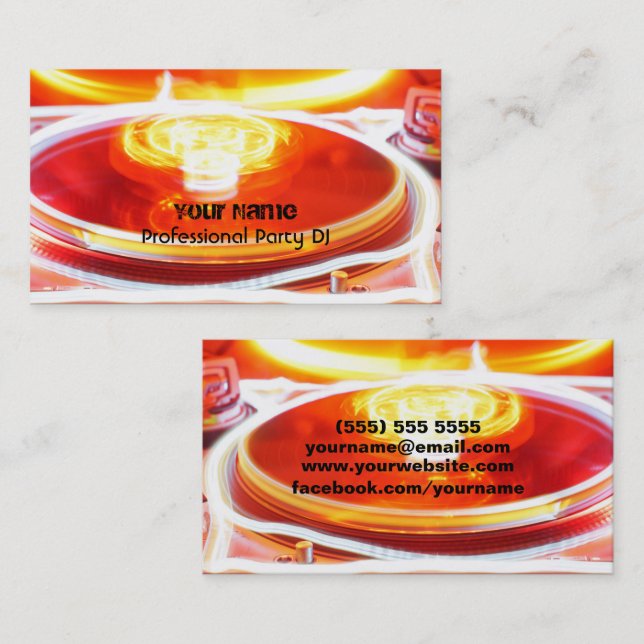 DJ Business Card Visitenkarte (Vorne/Hinten)